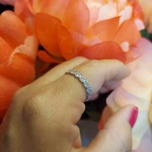 Diamonique Vintage Inspired Band Ring